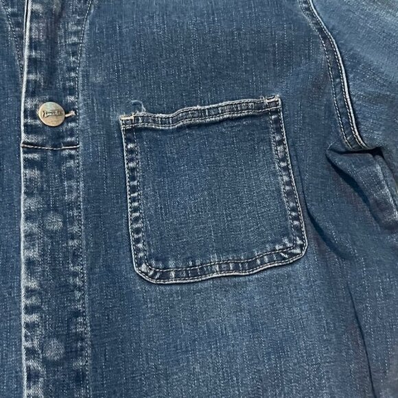 Nanette Lepore long sleeve Denim Romper shorts jumpsuit size M - Picture 6 of 8